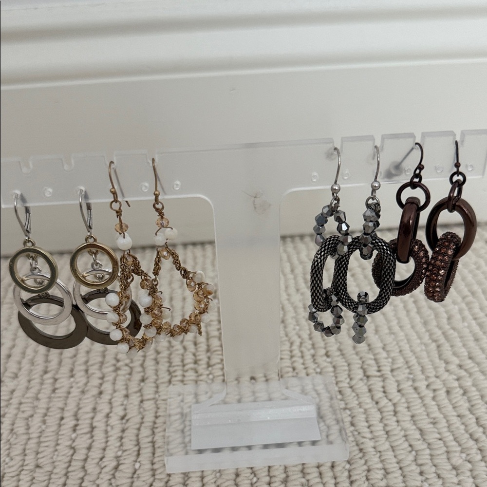 Set of Mixed Metal and beaded  Earrings